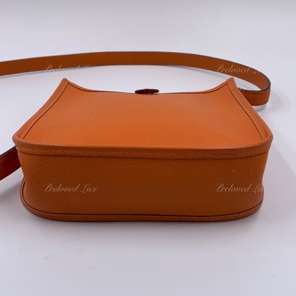 Authentic HERMES Orange Epsom Mini Evelyne TPM Crossbody Bag - Picture 7 of 16